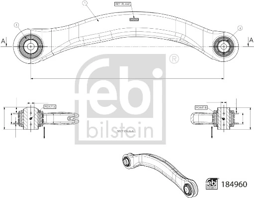 Control/Trailing Arm, wheel suspension